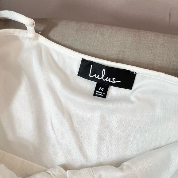 Lulu’s I've Got Love White Off-the-Shoulder Midi Dress size medium - Picture 12 of 15